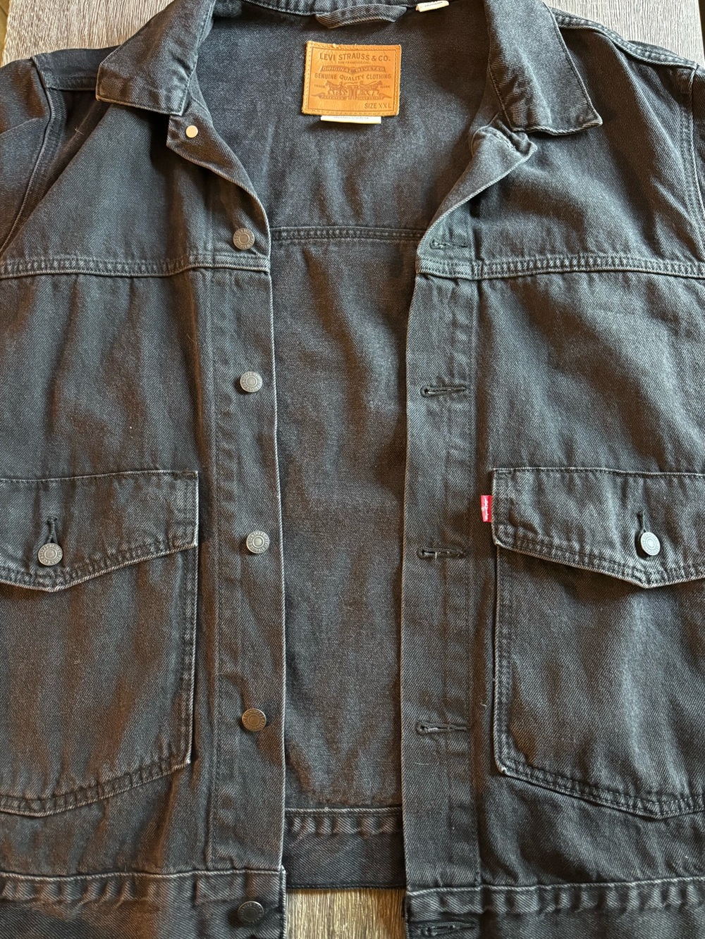 Levi's Black Cotton Denim Shirt Jacket - Picture 3 of 11